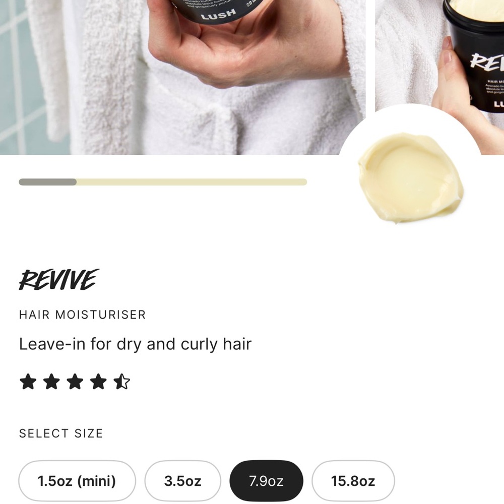 Lush Revive Hair Moisturizer - Black and White